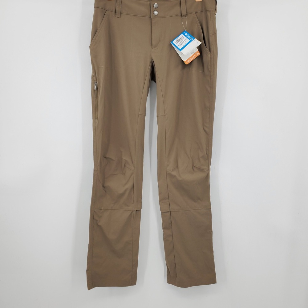 NWT Columbia Womens Saturday Trail Pant British Tan Straight Leg 6 x 38 Hiking